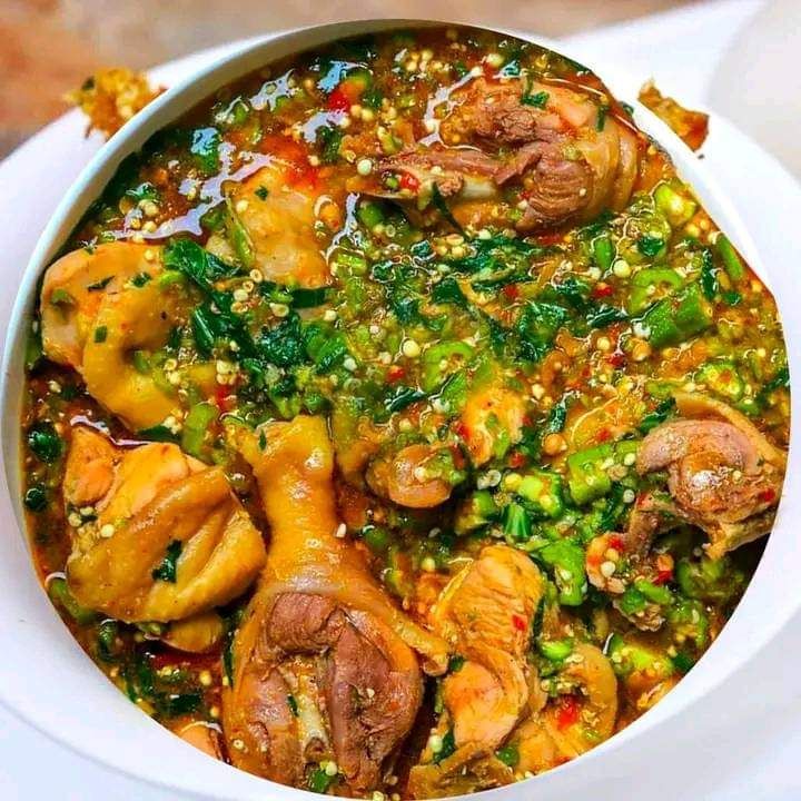 OKRO SOUP EBA AND BEEF